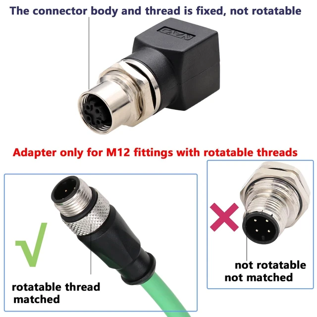 Alt view image 10 of 10 - HangTon M12 to RJ45 Ethernet Adapter, 4pin D-Code Female for Network Switch Profinet EtherCat Industrial Machine Control Automation Sensor Encoder, CAT5e CAT6 1Gbps Speed, Waterproof