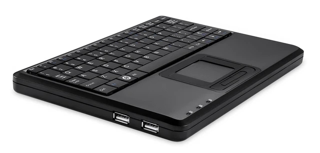 Alt view image 7 of 10 - Perixx PERIBOARD-510H Plus, Wired Super Mini USB Touchpad Keyboard, X Type Scissor Keys with 2 Built-in Hubs, Black, US English Layout (11005)