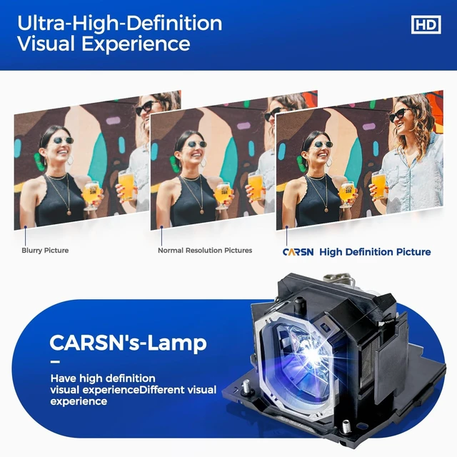Alt view image 8 of 10 - CARSN DT01141 for Hitachi CP-X2520 CP-X3020 ED-X50 ED-X52 CP-X8 CP-X7 CP-X9 CP-WX8 HCP-2250X Replacement Projector Bulb with Housing