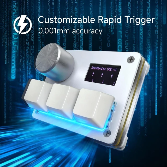Alt view image 9 of 10 - SAYODEVICE O3C Rapid Trigger Hall Effect Keyboard Suitable for OSU and Geometry Dash Rhythm Game Macro Keypad with Magnetic Linear Switches (White, Gateron Jade Pro Green Switch)