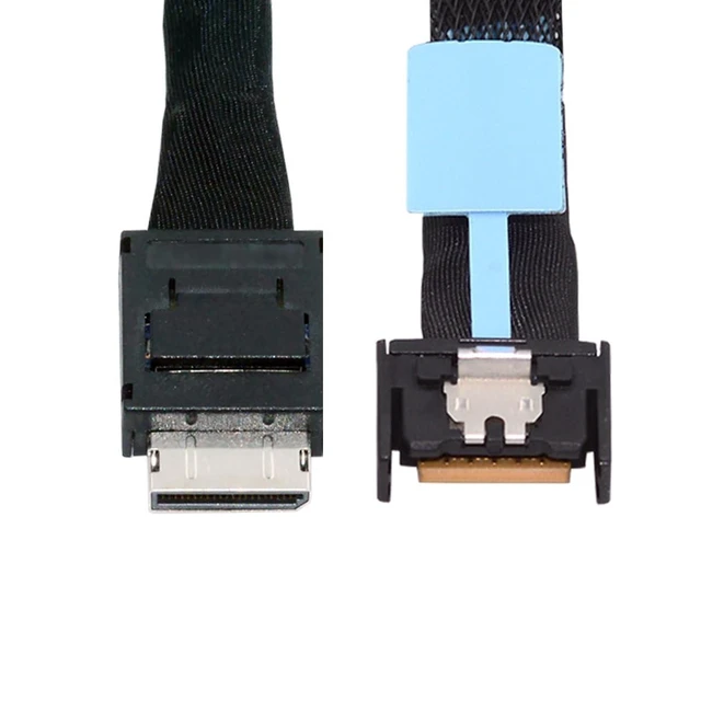 Alt view image 6 of 10 - NGFF PCI-E 5.0 Mini Cool Edge IO MCIO PCI-E 4i 38Pin Male to SFF-8611 Oculink 4X Extender Cable for eGPU SSD External Graphics Card 50cm