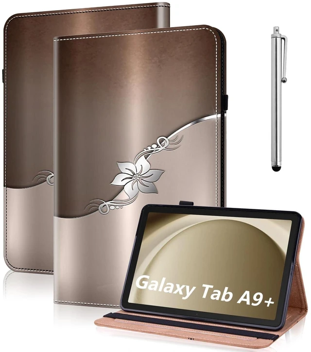 Alt view image 6 of 10 - TUOLISG Case for Samsung Galaxy Tab S11 Ultra 14.6 inch 2025 with Pen Holder & Card Slots, Premium PU Leather Flip Folio Kickstand Case - Silver Flower