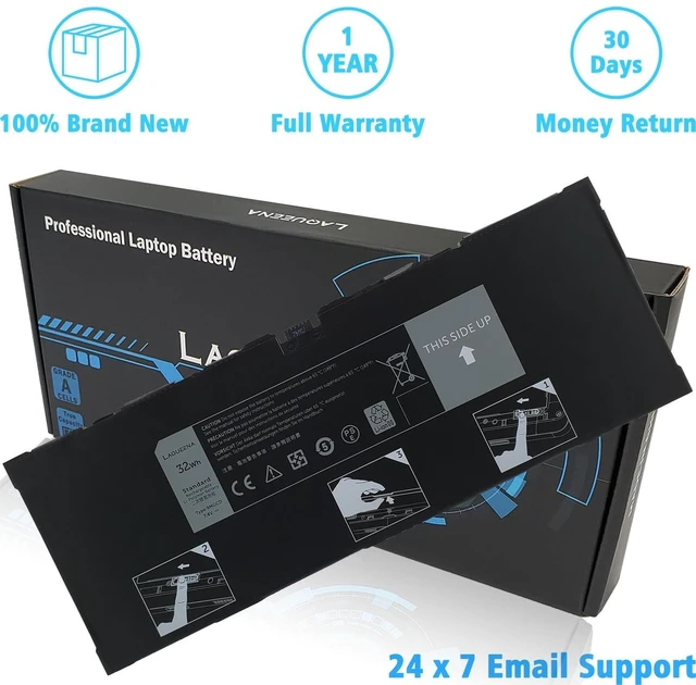 Alt view image 10 of 10 - LAQUEENA 9MGCD Laptop Battery Compatible with Dell Venue 11 Pro 5130 Tablet Series XMFY3 312-1453 VYP88 0XMFY3 T8NH4 0T8NH4 7.4V 32Wh 2-Cell
