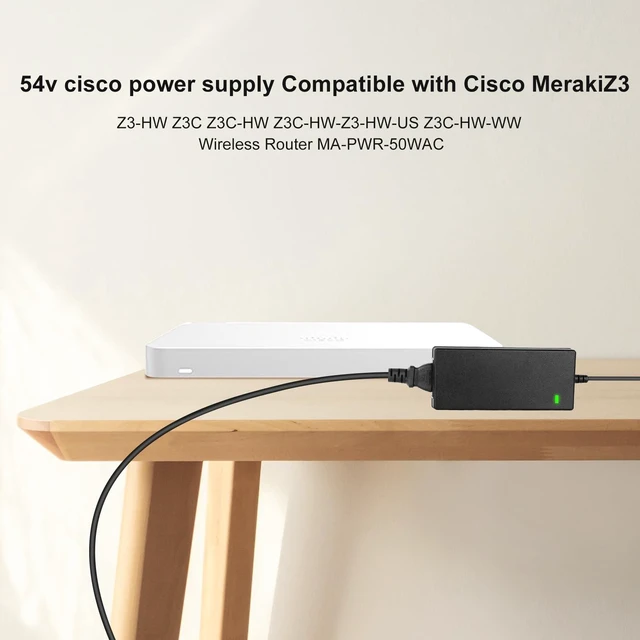 Alt view image 8 of 10 - for 54v Cisco Power Supply Compatible with Cisco MerakiZ3: Z3-HW Z3C Z3C-HW Z3C-HW-Z3-HW-US Z3C-HW-WW Wireless Router MA-PWR-50WAC 54V Power Adapter