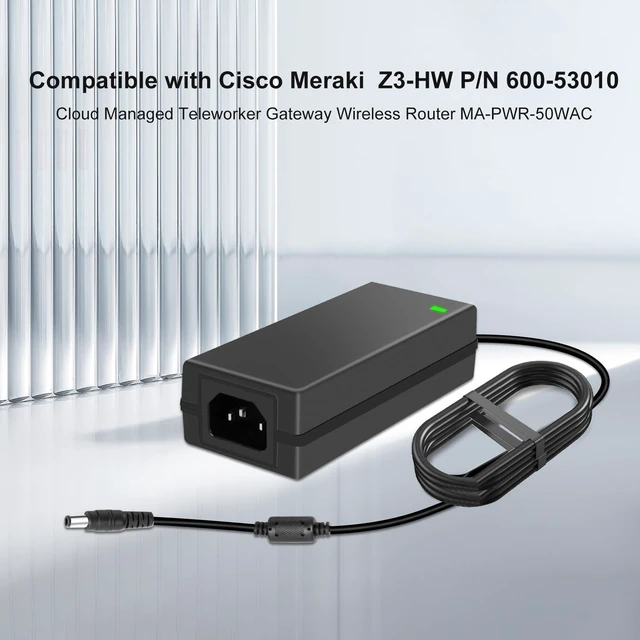 Alt view image 10 of 10 - for 54v Cisco Power Supply Compatible with Cisco MerakiZ3: Z3-HW Z3C Z3C-HW Z3C-HW-Z3-HW-US Z3C-HW-WW Wireless Router MA-PWR-50WAC 54V Power Adapter