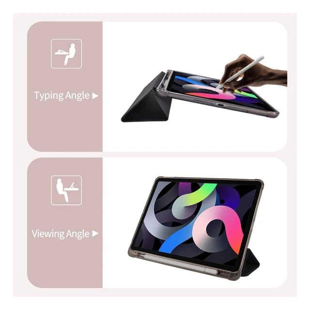 Alt view image 10 of 10 - Cute Kawaii Cherry Bow for iPad Air 3 Case with Pencil Holder, Auto Sleep/Wake, Black Leather Soft TPU Back Cover for iPad Pro 10.5 Inch 2017