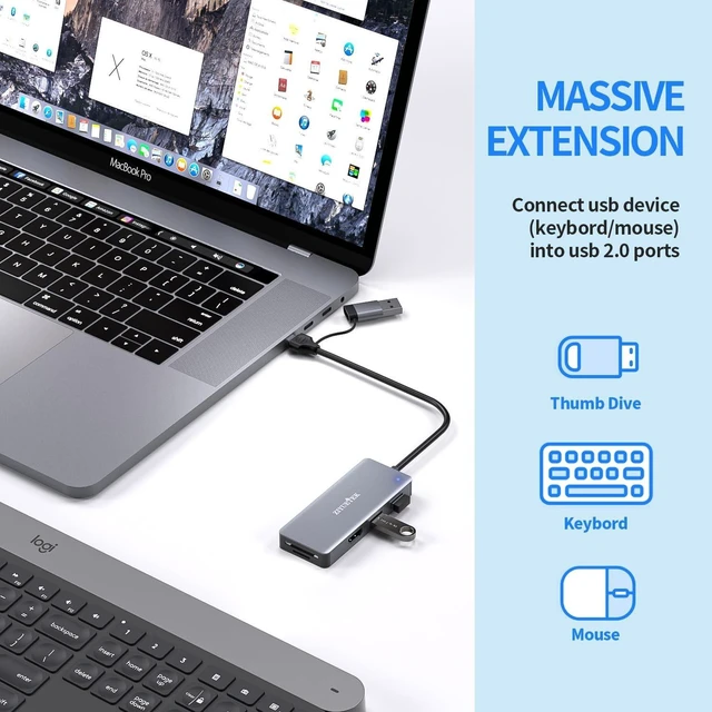 Alt view image 10 of 10 - USB 3.0 to hdmi Adapter&USB c to hdmi Adapter 2 in 1,ZIYUETEK 5-in-1 USB C and USB3.0 Docking Station, Suitable for MacBook Pro/Air/M1/M2/Mac, Windows7/8/10/11, Android 7 and Above