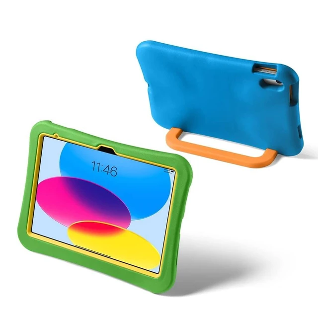 Alt view image 10 of 10 - LeiJue Kids Case for iPad (A16) 11th/10th Gen 10.9'' 2025/2022, Light Weight Heavy Duty/Shockproof/Drop Proof with Handle, Child Friendly case for iPad 11/10th (Blue)