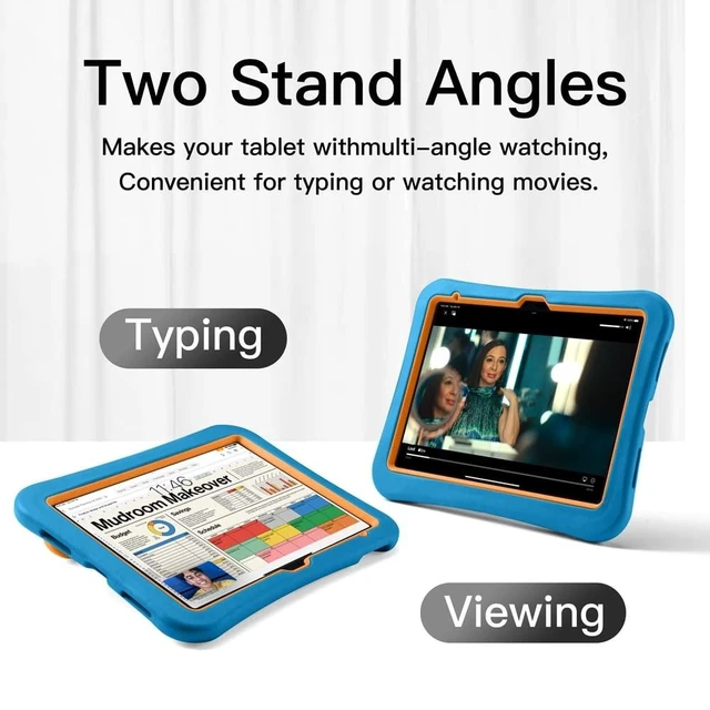 Alt view image 9 of 10 - LeiJue Kids Case for iPad (A16) 11th/10th Gen 10.9'' 2025/2022, Light Weight Heavy Duty/Shockproof/Drop Proof with Handle, Child Friendly case for iPad 11/10th (Blue)