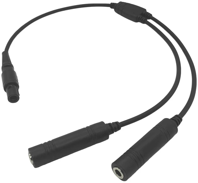 Alt view image 5 of 8 - stdgove GA Dual Plug General Aviation Headset to 6 Pin LEMO Adapter Cable Aircraft Pilot Headphones Connector Compatible with Bose A20 A30 Headphone (Pattern 2)