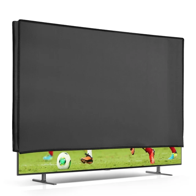 Alt view image 6 of 10 - kwmobile Indoor 75" TV Cover Television Dust Cover Screen Protector TV Screen Dust Protection Synthetic Fabric Dark Grey
