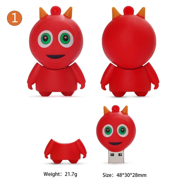 Alt view image 7 of 10 - Halloween USB Flash Drive 16GB x 4 Pieces Creative Pumpkin USB Gift Cartoon Memory Stick Data Storage Pendrive with Keychain U Disk for Computer Notebook Laptop