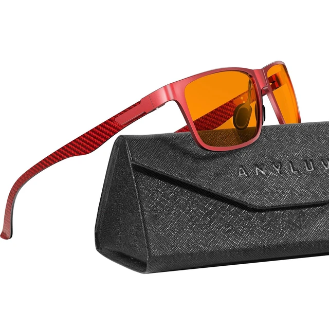 Alt view image 6 of 10 - ANYLUV Blue Light Blocking Glasses Men Computer Gaming Glasses Lightweight Al-Mg Metal Anti Eyestrain Eye Protection