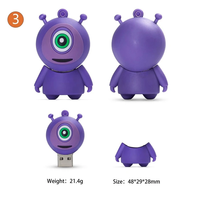 Alt view image 9 of 10 - Halloween USB Flash Drive 16GB x 4 Pieces Creative Pumpkin USB Gift Cartoon Memory Stick Data Storage Pendrive with Keychain U Disk for Computer Notebook Laptop