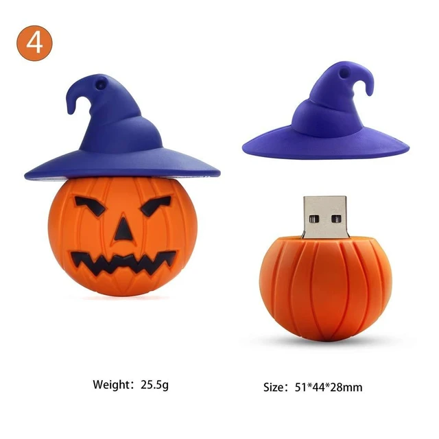 Alt view image 10 of 10 - Halloween USB Flash Drive 16GB x 4 Pieces Creative Pumpkin USB Gift Cartoon Memory Stick Data Storage Pendrive with Keychain U Disk for Computer Notebook Laptop