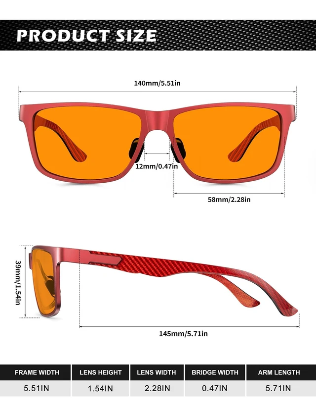 Alt view image 10 of 10 - ANYLUV Blue Light Blocking Glasses Men Computer Gaming Glasses Lightweight Al-Mg Metal Anti Eyestrain Eye Protection