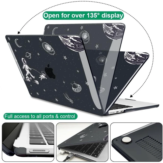Alt view image 10 of 10 - LCMOCICO for MacBook Air 13 Inch Case 2026 2025 2024 2023 2022 Release M5 A3449 M4 A3240 M3 A3113 M2 A2681, Scratch Resistant Plastic Hard Shell Case for MacBook Air 13.6 M5, Astronauts Space Dog