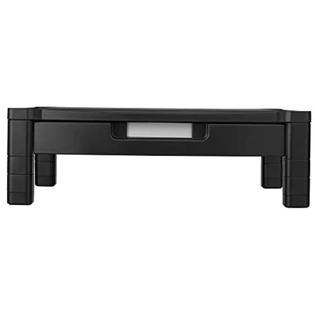 Alt view image 10 of 10 - Kantek Wide Deluxe Two-Level Monitor Stand With Drawer, 20" X 13.25" X 3" To 6.5", Black, Supports 50 Lbs