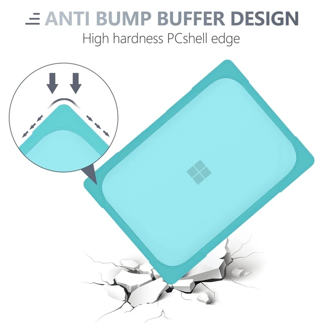 Alt view image 9 of 10 - Batianda Heavy Duty Case for 13.5" Microsoft Surface Laptop 5 4/3 with Metal Palm Rest,Shockproof Protective Cover with Fold Kickstand for Enhanced Durability & Keyboard Cover Screen Protector, Blue