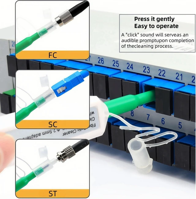 Alt view image 9 of 10 - TXWTXPJ- 10-Pack SC Fiber Optic Cleaning Pen, 800+ Cleans per Pen, for SC/FC/ST 2.5mm Connectors, Data Center, Network Maintenance