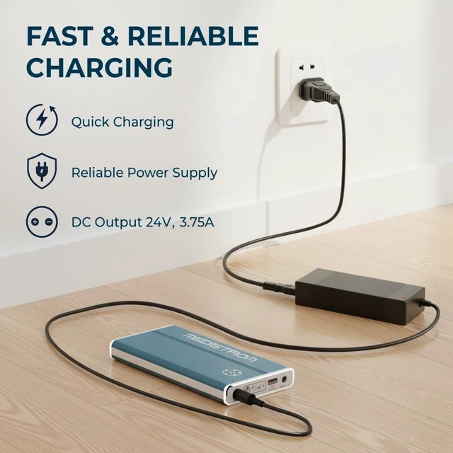Alt view image 8 of 10 - AC Power Adapter for Medistrom Pilot 24 Lite Fast Charging Backup Battery Power Supply, Compatible with CPAP Machine & Accessories, CPAP Supplies
