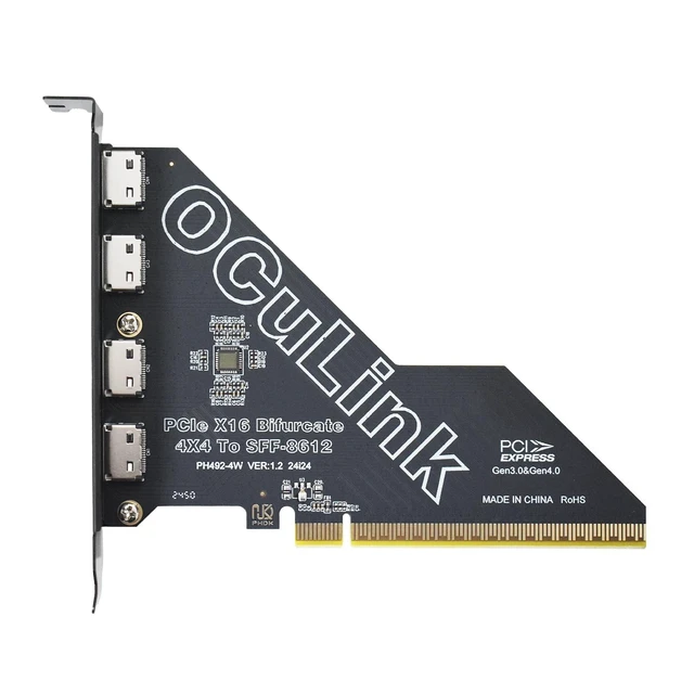 Alt view image 6 of 10 - LetLinkSo Gen4 PCIe to Oculink SFF-8612 Adapter SFF-8611 External Graphics Card for GPU Dock, eGPU, NVMe SSD (PCIe x16 to Oculink)