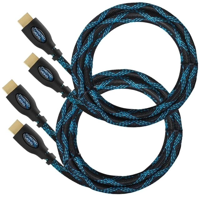 Alt view image 7 of 10 - Twisted Veins HDMI Cable 15 ft, 2-Pack, Premium HDMI Braided Cord Type High Speed with Ethernet, Supports HDMI 2.0b 4K 60hz HDR and ARC