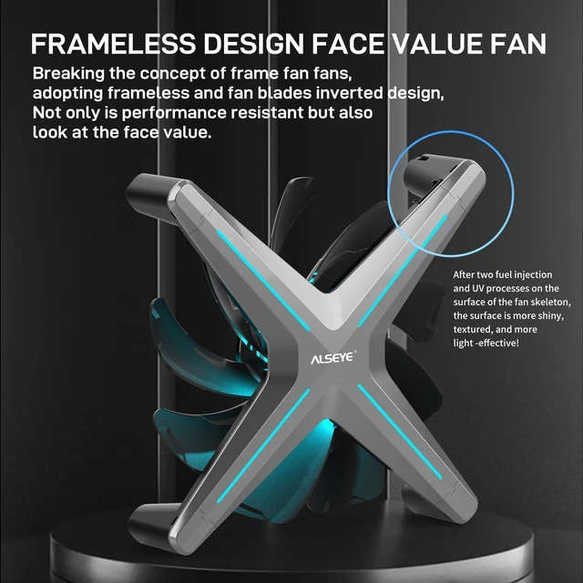 Alt view image 9 of 10 - ALSEYE X12 Case Fan ARGB PWM Computer Air Cooling Fan - High Performance Silent Operation 120mm RGB CPU Cooling (Gray, Reverse Blade)