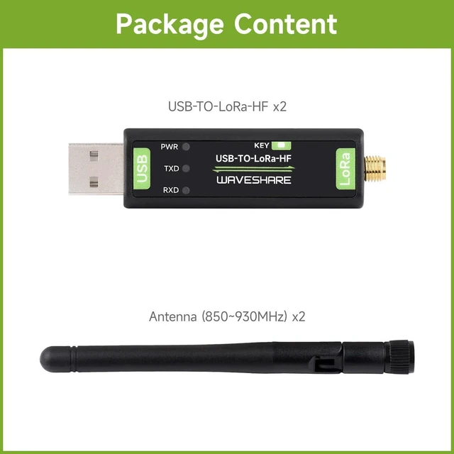 Alt view image 7 of 10 - Waveshare 2PCS USB to LoRa Data Transfer Module, Based On SX1262, Suitable for Data Acquisition in Industry and Agriculture-TCXO Crystal oscillator-2PCS Version