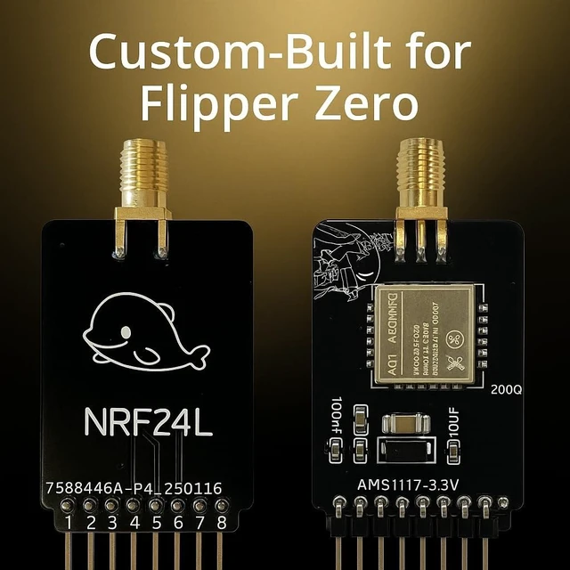 Alt view image 9 of 10 - NRF24 Expansion Board for Flipper Zero 2.4GHz Interface with 18 GPIO Pins, Developer Add-on for Testing and Custom Projects (Black)