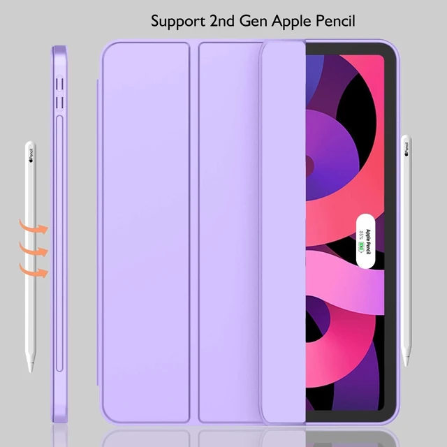 Alt view image 8 of 10 - iMieet iPad Air 11 Inch Case M4/M3/M2(2026/2025/2024), iPad Air 5th/4th Generation Case 2022/2020 10.9 Inch with Pencil Holder,Trifold Stand Smart Case with Soft TPU Back(Clove Purple)