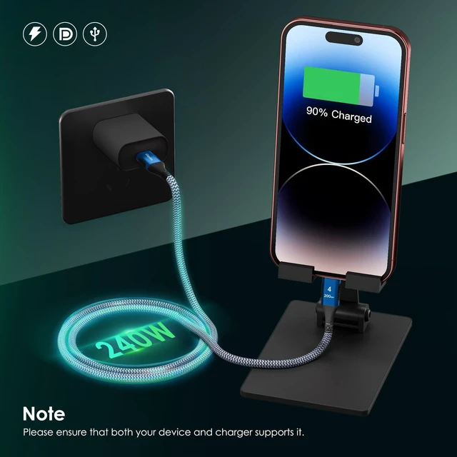 Alt view image 9 of 10 - 20Gbps for Long Thunderbolt 4 Cable 15FT, 240W Charging, 5K@60Hz, 4K@60Hz, USB4 Cable for iPhone 17, MacBook Air, iPad, Samsung, Mac mini M4 / M4 Pro
