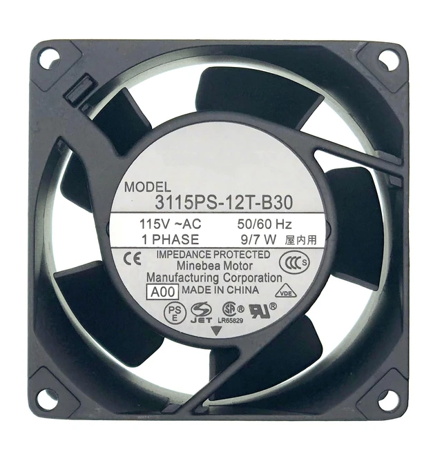 Alt view image 6 of 10 - New Cooling fan for 3115PS-12T-B30 115V-AC 50/60HZ 9/7W 3200RPM 8CM 8038 Size80*80*38mm.