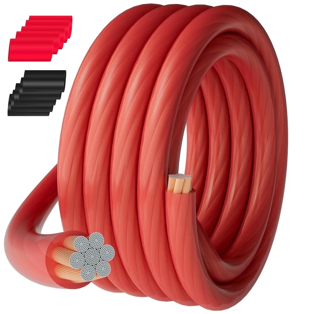 Alt view image 6 of 10 - 0 Gauge AWG Power Ground Wire Cable 25 Ft Red Translucent, Primary Automotive Battery Welding Electrical Wire Soft CCA Bulk for DIY Car Audio Speaker Amp Solar Marine Generator RV Trailer Inverter