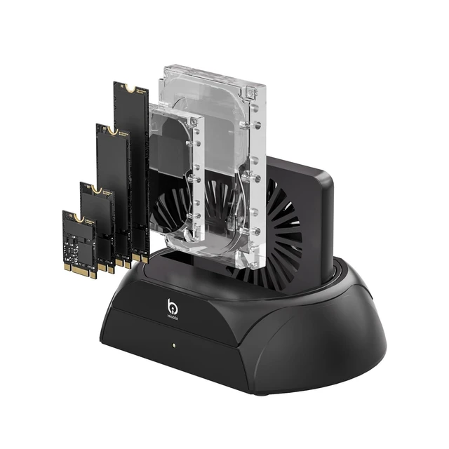 Alt view image 6 of 10 - Hard Drive Docking Station, Pcie NVMe Adapter with Cooling Fan Superior Cooling Efficiency, External Hard Drive Reader Compatible with M.2 NVMe/SATA SSD & 2.5" and 3.5" SATA HDD SSD