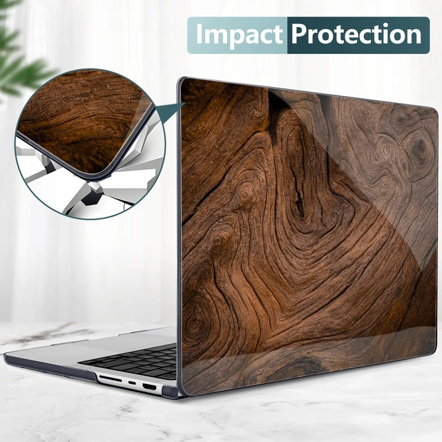 Alt view image 10 of 10 - DONGKE Case for MacBook Pro 14 Inch (2026-2021 Release, M5 M4 M3 M2 M1 Pro/Max Chip), Plastic Slim Hard Shell Protective Cover with Keyboard Cover & Screen Protector, Wood Grain