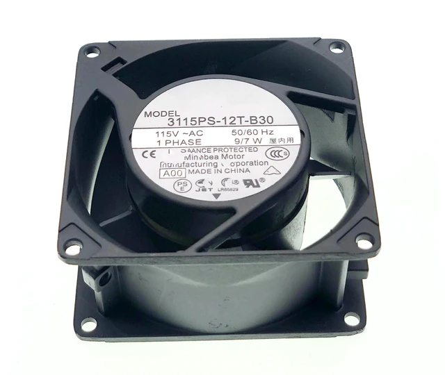 Alt view image 8 of 10 - New Cooling fan for 3115PS-12T-B30 115V-AC 50/60HZ 9/7W 3200RPM 8CM 8038 Size80*80*38mm.