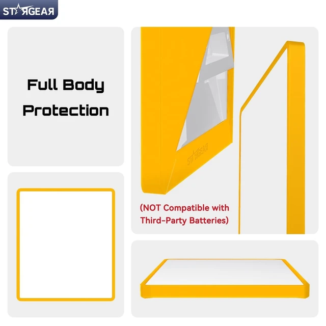 Alt view image 7 of 10 - STARGEAR Starlink Mini Case, Starlink Mini Protective Cover Liquid Silicone Case for Starlink Satellite Dish, Accessories for Starlinks Portable Full Cover Shell with Black Sticker, Safety Yellow