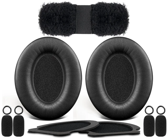 Alt view image 6 of 10 - SOULWIT Replacement Kit for Bose Aviation X A10/A20 Headsets, Soft Protein Leather Earpad Cushions + Headband + Microphone Foam Covers - Black
