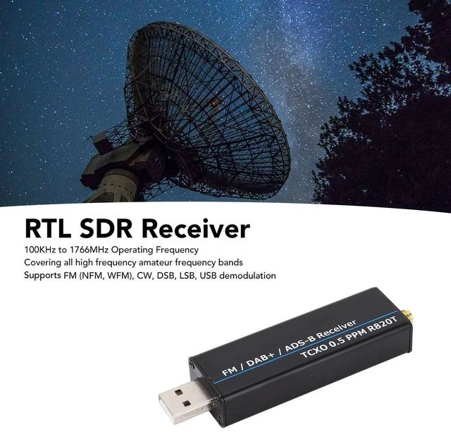 Alt view image 7 of 10 - RTL SDR Receiver Full Band Aluminum Enclosure and 2 Antennas Receiver Radio Receiver Software Defined Radio (100kHz-1.7GHz)