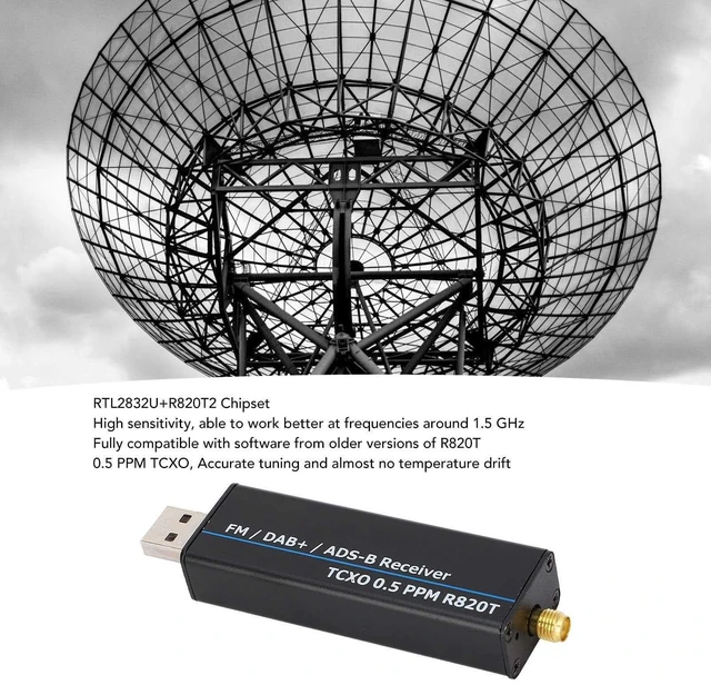 Alt view image 8 of 10 - RTL SDR Receiver Full Band Aluminum Enclosure and 2 Antennas Receiver Radio Receiver Software Defined Radio (100kHz-1.7GHz)