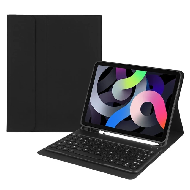 Alt view image 6 of 10 - HENGHUI Keyboard Case for Galaxy Tab S9+ / S8+ / S7+ 12.4 inch Detachable Magnetic Color Keyboard Cover Cute Round Key,Black