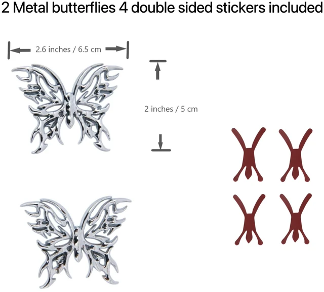 Alt view image 9 of 10 - Butterfly Chrome Attachments for Sony WH-1000XM6/Sony XM5/Sony XM4/Sony CH520/Sony CH720/JBL Headphones/Marshall Headphones/AirPods Max, 2 Butterflies only, no Headset Included, Headphone Accessories