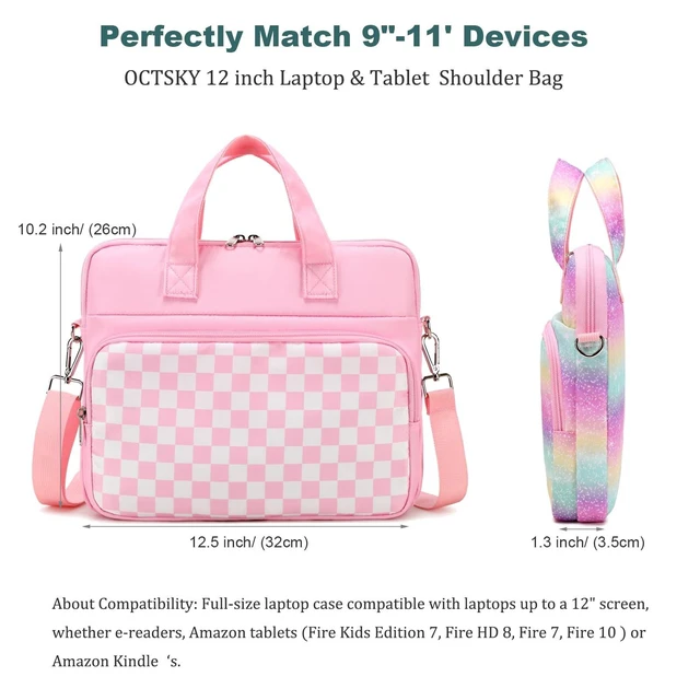 Alt view image 8 of 10 - Octsky Tablet Sleeve Bag Kids Tablet/Ipad Carrying Bag 12.5 inch with shoulder strap, soft Lining