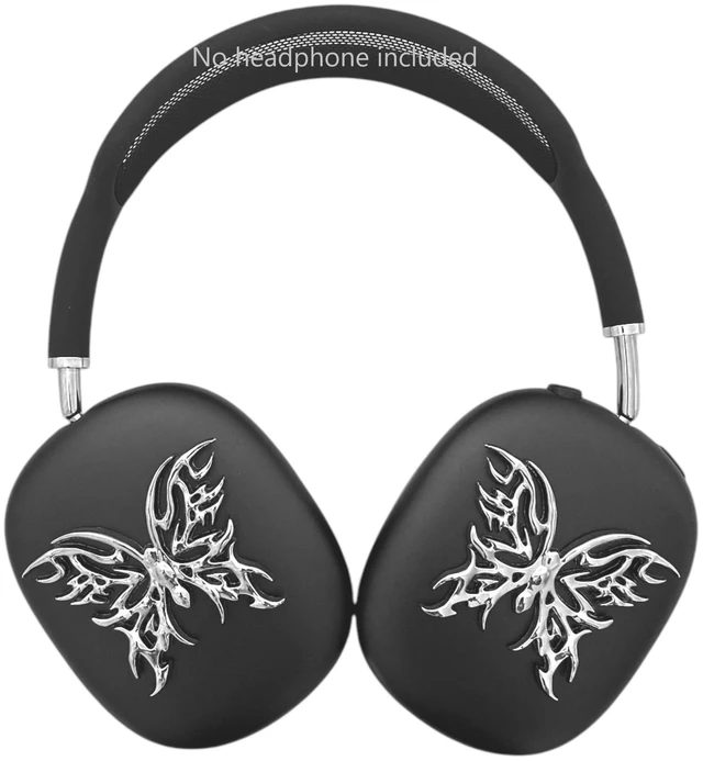 Alt view image 10 of 10 - Butterfly Chrome Attachments for Sony WH-1000XM6/Sony XM5/Sony XM4/Sony CH520/Sony CH720/JBL Headphones/Marshall Headphones/AirPods Max, 2 Butterflies only, no Headset Included, Headphone Accessories