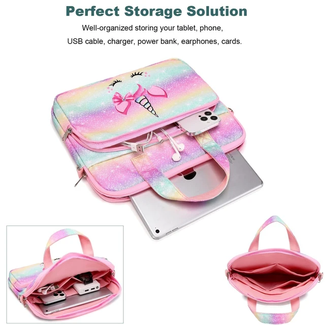 Alt view image 9 of 10 - Octsky Tablet Sleeve Bag Kids Tablet/Ipad Carrying Bag 12.5 inch with shoulder strap, soft Lining