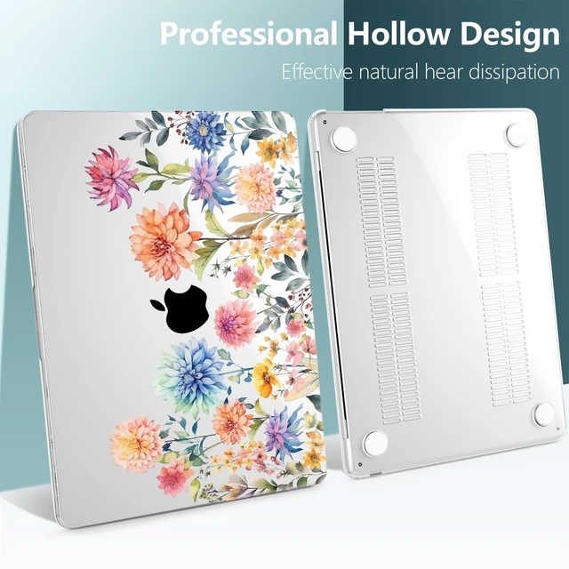 Alt view image 10 of 10 - TWOLSKOO for MacBook Air 15 inch Case 2025 2024 2023 Release M4 A3241 M3 A3114 M2 A2941, Plastic Hard Shell & Screen Protector & Keyboard Cover & Trackpad Film, Beautiful Flowers
