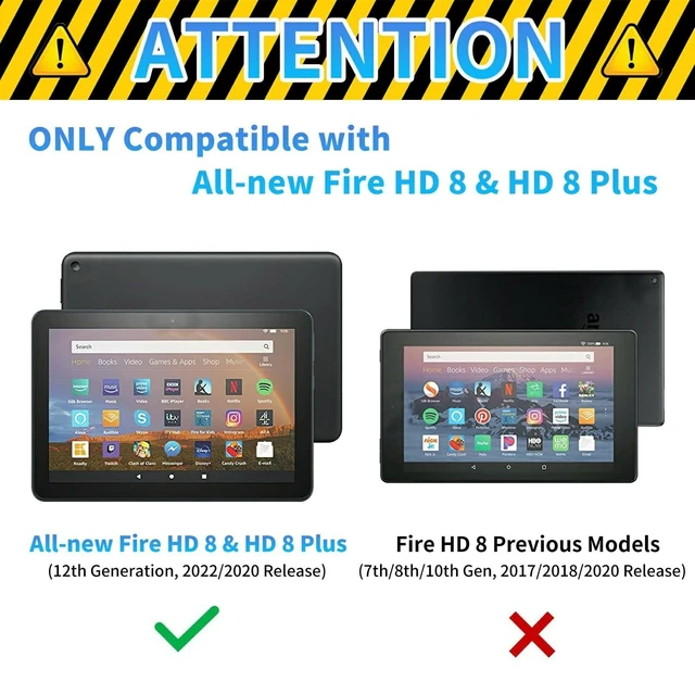 Alt view image 7 of 10 - Case Fits All-New Kindle Fire HD 8 & 8 Plus Tablet(12th Generation/10th Generation, 2022/2020 Release) 8" Slim Lightweight PU Leather Smart Stand Cover Case with Auto Wake/Sleep,Cute Fox