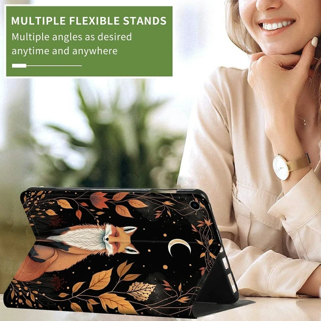Alt view image 10 of 10 - Case Fits All-New Kindle Fire HD 8 & 8 Plus Tablet(12th Generation/10th Generation, 2022/2020 Release) 8" Slim Lightweight PU Leather Smart Stand Cover Case with Auto Wake/Sleep,Cute Fox