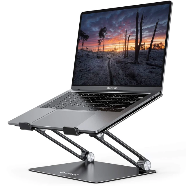 Alt view image 6 of 10 - Lamicall Adjustable Laptop Stand, Portable Laptop Riser, Aluminum Laptop Stand for Desk Foldable, Ergonomic Computer Notebook Stand Holder for MacBook Air Pro, Dell XPS, HP (10-17.3'') - Black
